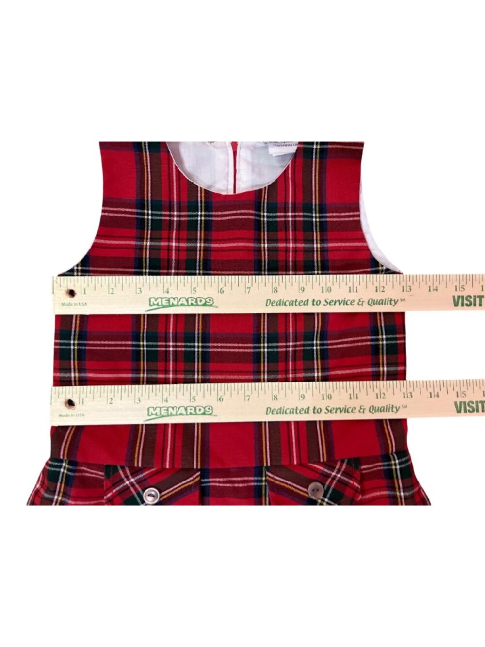 Vicki Marsha Girls 5 Red Tartan Plaid Holiday Christmas Dress Pleated Used - Picture 7 of 10